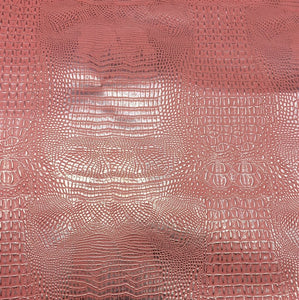 Pink Silver Two Tone Alligator Vinyl Fabric