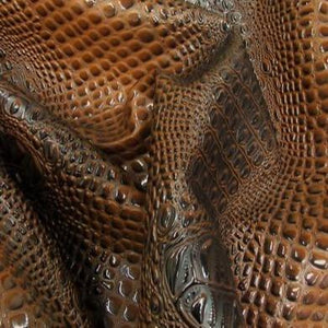 Honey Caramel Keys Gator 3D Embossed Vinyl Fabric