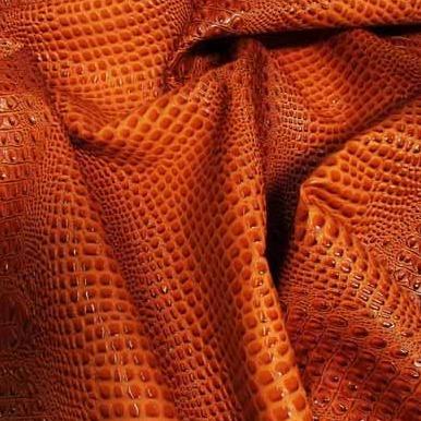 Crush Orange Keys Gator 3D Embossed Vinyl Fabric