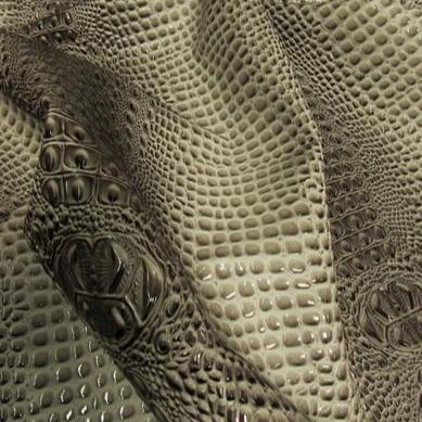 Stone Gray Keys Gator 3D Embossed Vinyl Fabric