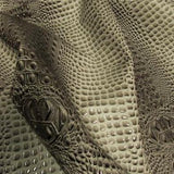 Stone Gray Keys Gator 3D Embossed Vinyl Fabric