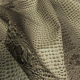 Stone Gray Keys Gator 3D Embossed Vinyl Fabric