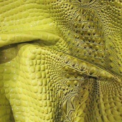 Venom Green Keys Gator 3D Embossed Vinyl Fabric