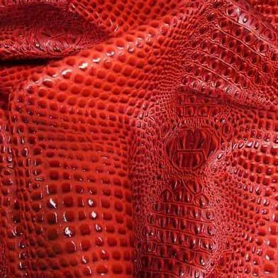 Dragon Red Keys Gator 3D Embossed Vinyl Fabric