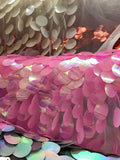 Light Pink Big Dot Large Paillette Sequin on Mesh Fabric