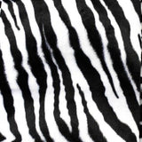 Zebra White Mid Velboa Fur Zebra Animal Short Pile Fabric