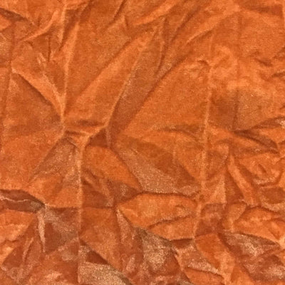 Orange Flocking Crushed Velvet Fabric