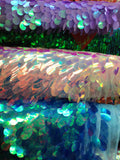 Lilac Transparent Big Dot Large Paillette Sequin on Mesh Fabric