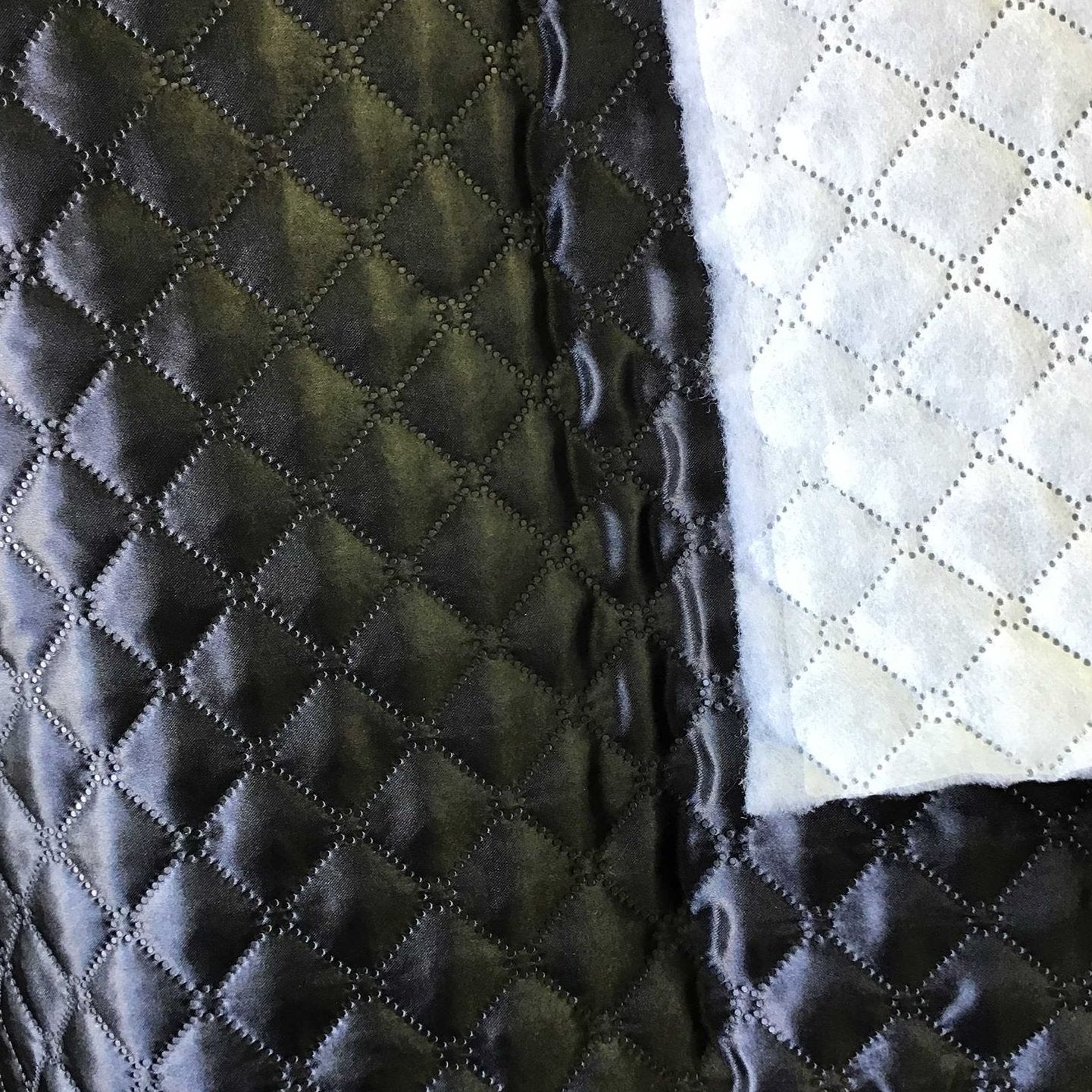 iFabric Polyester Quilted Padded Lining Black Fabric