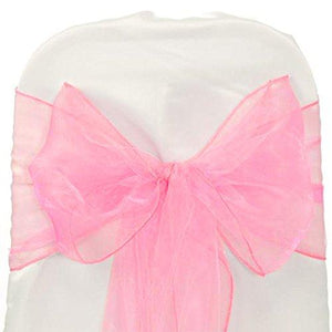 (12 Pack) Pink Organza Sash