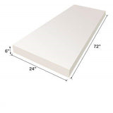 Regular Density Mattress Cushion Foam ( 6" H x 24" W x 72" L )
