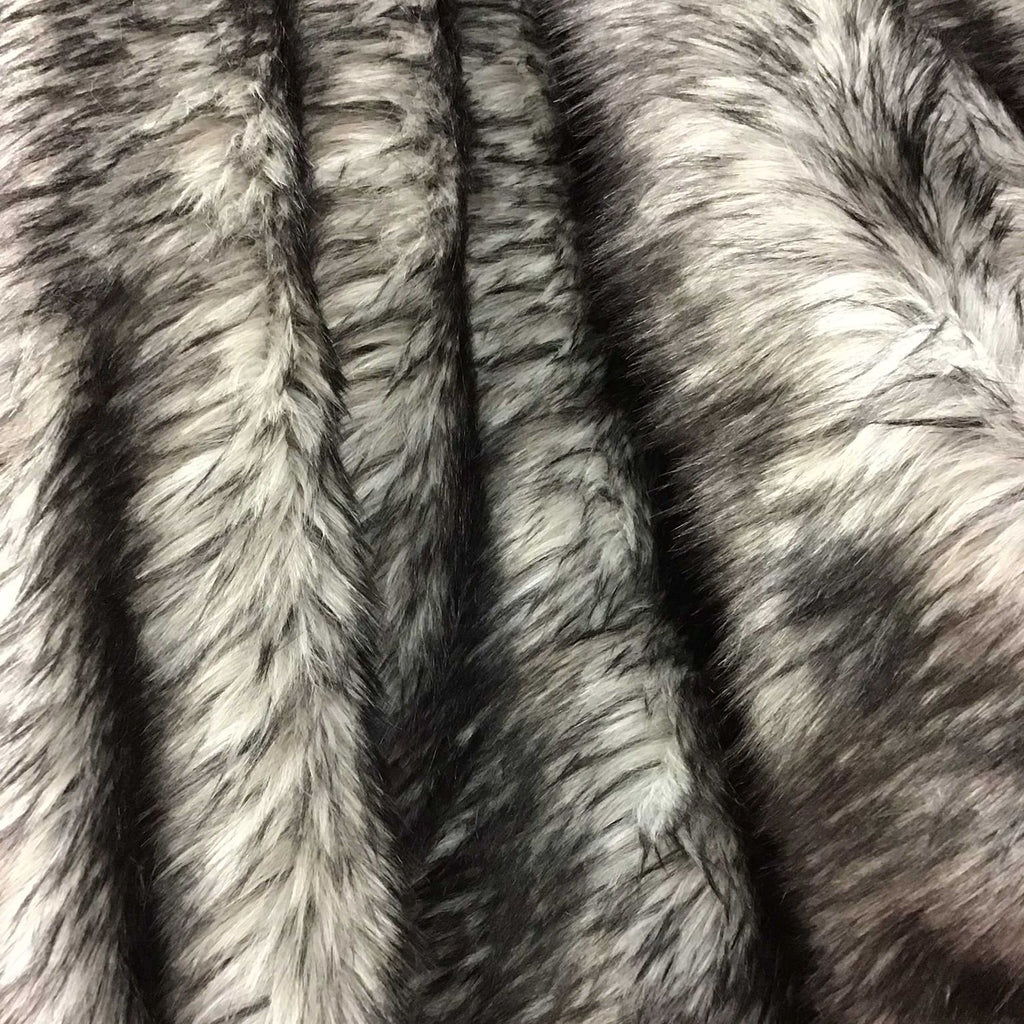 Gray Faux Fake Fur Husky Long Pile