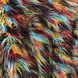 Multi-Color1 Curly Faux Fake Fur Long Pile Fabric