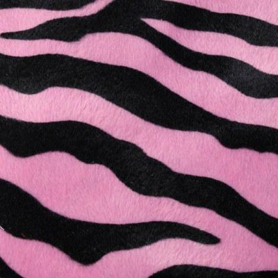 Zebra Pink Big Stripe Velboa Fur Zebra Animal Short Pile Fabric
