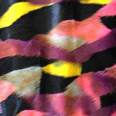 Mulitcolor 5 Mountain Faux Fake Fur Long Pile Fabric