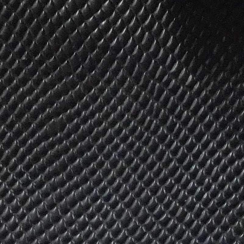 Black Matte Python Snake Skin Vinyl Fabric
