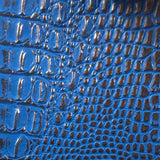 Blue Silver Two Tone Alligator Vinyl Fabric / 40 Yards Roll