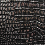 Black Silver Two Tone Alligator Vinyl Fabric / 40 Yards Roll