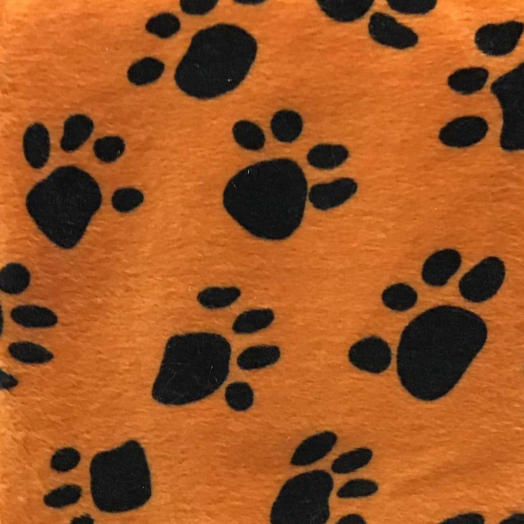 Velboa Faux Fake Fur Orange Paw Animal Short Pile Fabric