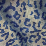 Baby Leopard Blue Velboa Fur Leopard Animal Short Pile Fabric