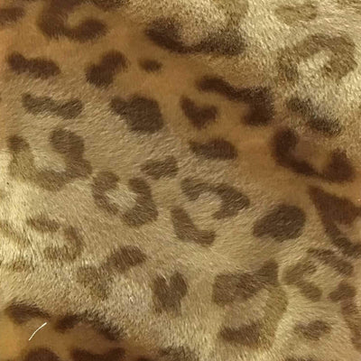 Baby Leopard Camel Velboa Fur Leopard Animal Short Pile Fabric
