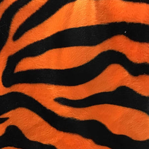 Zebra Orange Velboa Faux Fake Fur Zebra Animal Short Pile Fabric