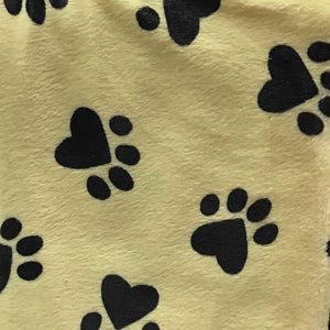 Velboa Faux Fake Fur Yellow Paw Animal Short Pile Fabric