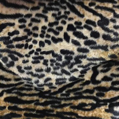 Wild Cat Brown Velboa Fur Puma Animal Short Pile Fabric