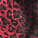 Leopard Red Black Velboa Fur Leopard Animal Short Pile Fabric