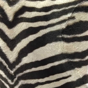 Zebra Beige Velboa Fur Zebra Animal Short Pile Fabric
