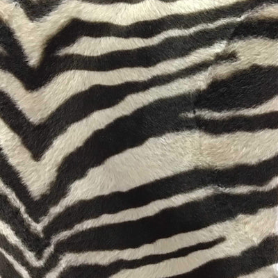 Zebra Beige Velboa Fur Zebra Animal Short Pile Fabric