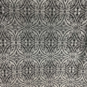 Black Motif Stretch Burnout Velvet Fabric