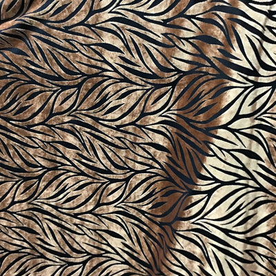 Copper Gold Embroidery Stretch Burnout Velvet Fabric
