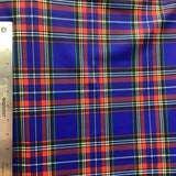 Blue Red Plaid Spandex Fabric