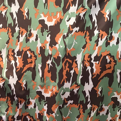 Orange Camouflage Spandex Fabric
