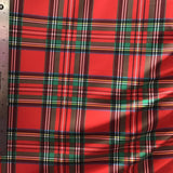 Red Green Plaid Spandex Fabric