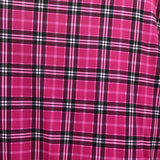 Fuchsia Black Plaid Spandex Fabric