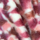 Violet Brown White Versicolor Faux Fur Fabric