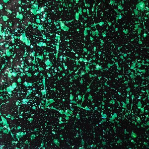 Black Green Mystique Splats Stretch Spandex