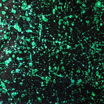 Black Green Mystique Splats Stretch Spandex