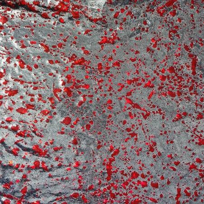 Silver Red Mystique Splats Stretch Spandex 