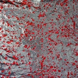 Silver Red Mystique Splats Stretch Spandex 
