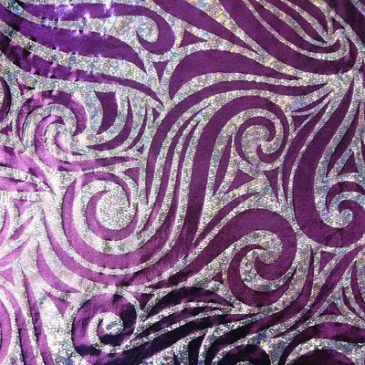 Silver Purple Mystique Swirl Stretch Spandex