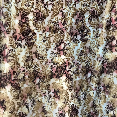 Random Floral Stretch Burnout Velvet Fabric