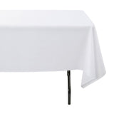 White 100% Polyester Rectangular Tablecloth 60 x 108"