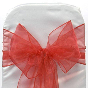 (12 Pack) Burgundy Organza Sash