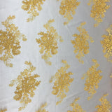 Yellow Gorgeous Floral Embroidery Bridal Dress Lace Fabric