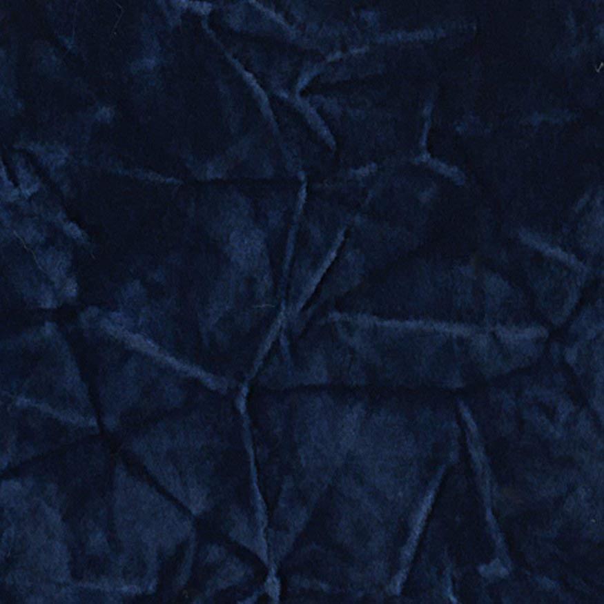 Navy Blue Flocking Crushed Velvet Fabric