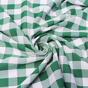 Hunter Green Checkered Gingham Polyester Poplin Fabric