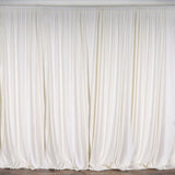 10 Ft x 10 Ft Ivory Polyester Backdrop Drapes Curtains 2 Panels 5x10